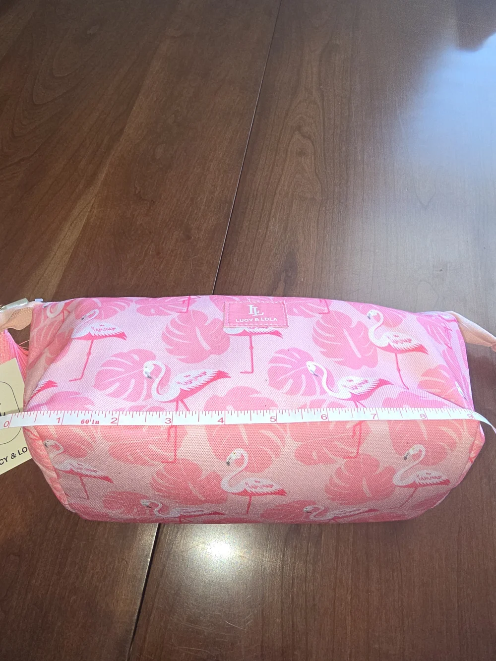 Lucy & Lola Pink Flamingo Print Canvas Cosmetic Pouch, New with Tags